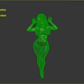 3D Rendered Female Character In Black Sportswear With Raised Hands And Gray Background