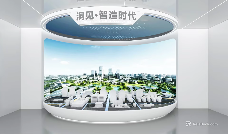 Modern Urban Planning Sand Table Exhibition Featuring Intelligent City Model Green Parks And Buildings 3d model 