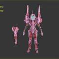 Red Mechanical Weapon Armor Complete Set Featuring Detachable Arm Components And Sleek Design 3d model