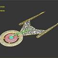 Futuristic Cosmic Spacecraft Model With Intricate Geometric Design And Circular Structure
