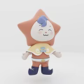Cute Star Shaped Cartoon Character With Orange Body White Face Blue Hat And Yellow Scarf