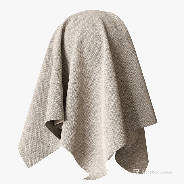 Beige Knitted Blanket With Soft Warm Texture And Elegant Design 3d model 