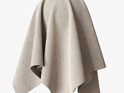 Beige Knitted Blanket With Soft Warm Texture And Elegant Design 3d model