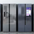 Modern refrigerator combination 3d model