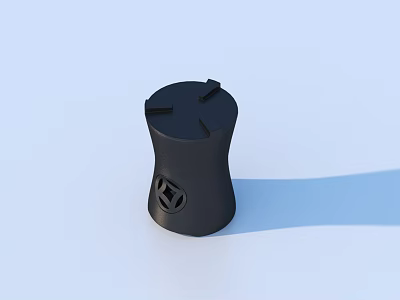 Black Cylindrical Household Item With Top Slits And Star Shaped Base Design 3d model