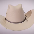 Beige Wide Brim Hat With Gray Band And Side Accents For Casual Outdoor Wear