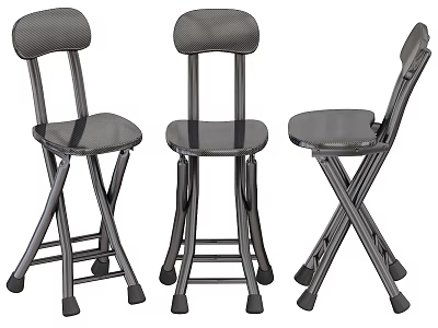 Modern Folding Single Chair With Metal Frame Mesh Seat For Home Use 3d model