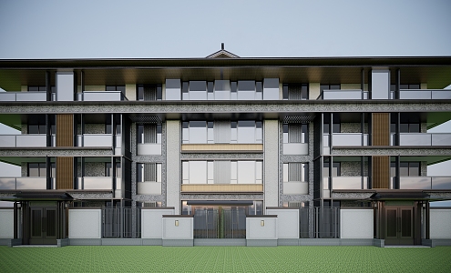 New Chinese Townhouse Song House 3d model