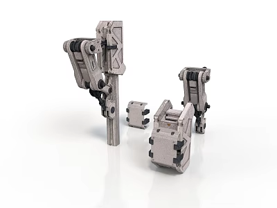 Detailed Robotic Mechanical Components Featuring Arm Structures And Metal Parts 3d model