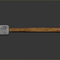 Hardware Tools Including Hammers With Metal Heads And Wooden Handles And Different Sizes Crowbars
