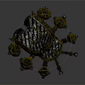 Mechanical Spider Inspired Creature With Metallic Exoskeleton And Multi Legged Design 3d model