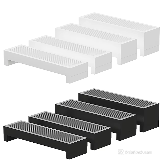 White And Black Air Conditioner Vents 3d model