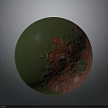 Detailed Organ And Hair Follicle Structure With Red Vascular Textures On Green Surface