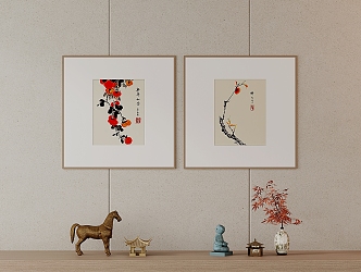 New Chinese-style Plant Painting Decorative Painting Decorative Hanging Painting 3d model