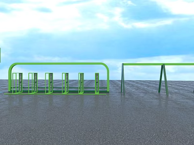 Green Road Facilities With Urban Traffic Safety Structures And Environmental Design Elements 3d model