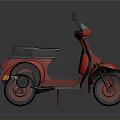 Vintage Red Scooter With Black Seat And Classic Retro Design Features