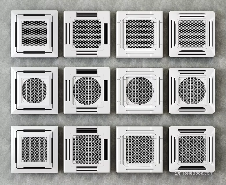 Air Conditioner Fan Various Modern Panel Designs For Home Cooling Solutions 3d model 