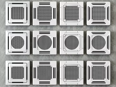Air Conditioner Fan Various Modern Panel Designs For Home Cooling Solutions 3d model
