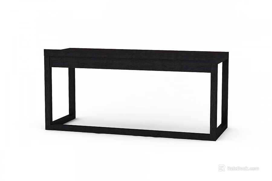 Sleek Modern Black Desk With Simple Frame Structure And Clean Design 3d model 