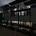 Modern Study Room With Black White Bookshelf Decor And Green Plants