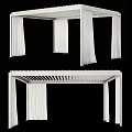 White Curtain Panels With Slatted Frame Architectural Components Design