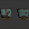 Vintage Rustic Teal Bathtubs With Rusted Edges And Metal Legs