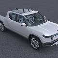 Silver Electric Pickup Truck With Modern Exterior Design