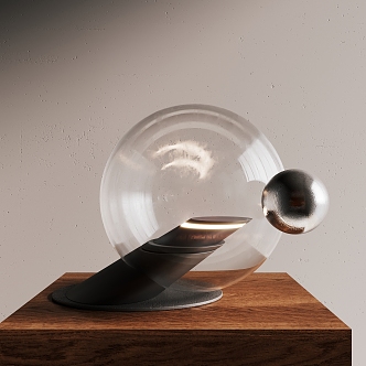 modern table lamp glass spherical 3d model