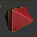 Red Wood Stone Geometric Decorative Sculpture with Three Dimensional Shape and Artistic Design