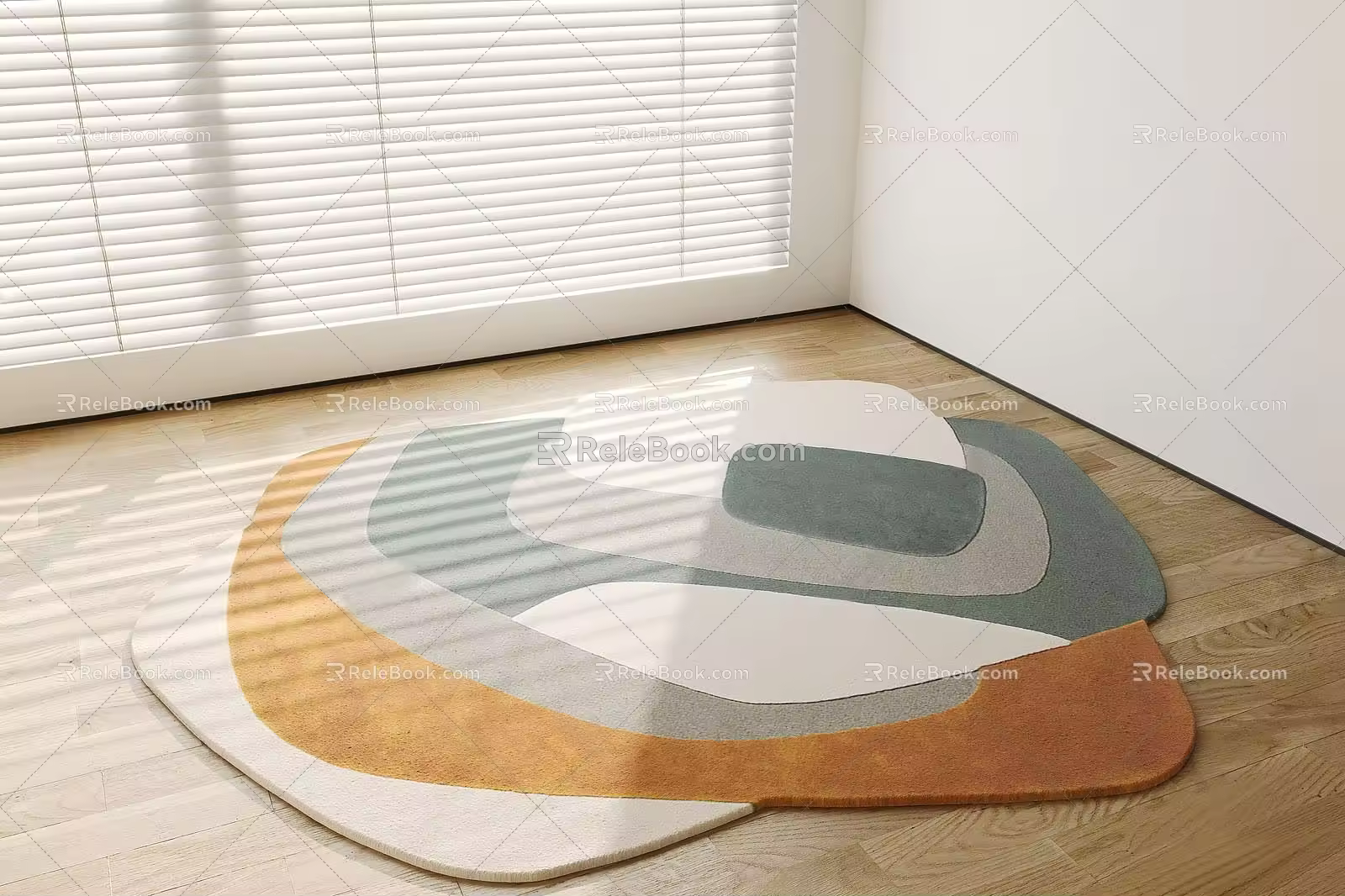 modern shaped carpet shaped plush carpet 3d model