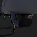 White Military Reconnaissance Drone With Long Wing Propeller And Landing Gear