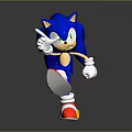 Sonic the Hedgehog Blue Hedgehog With Green Eyes White Gloves Red Shoes In Running Pose