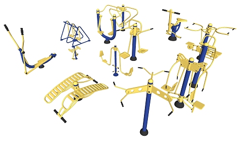 Park Fitness Equipment SU Model 3d model