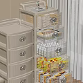 Modern Home Storage Lockers With Stackable Transparent Drawers For Snacks And Beverages