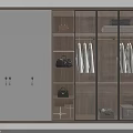 Modern Wardrobe Design With White And Glass Doors Hanging Clothes Storage Shelves And Bags
