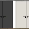 Modern Double Doors in Dark and Light Gray with Sleek Metal Handles for Home Interior