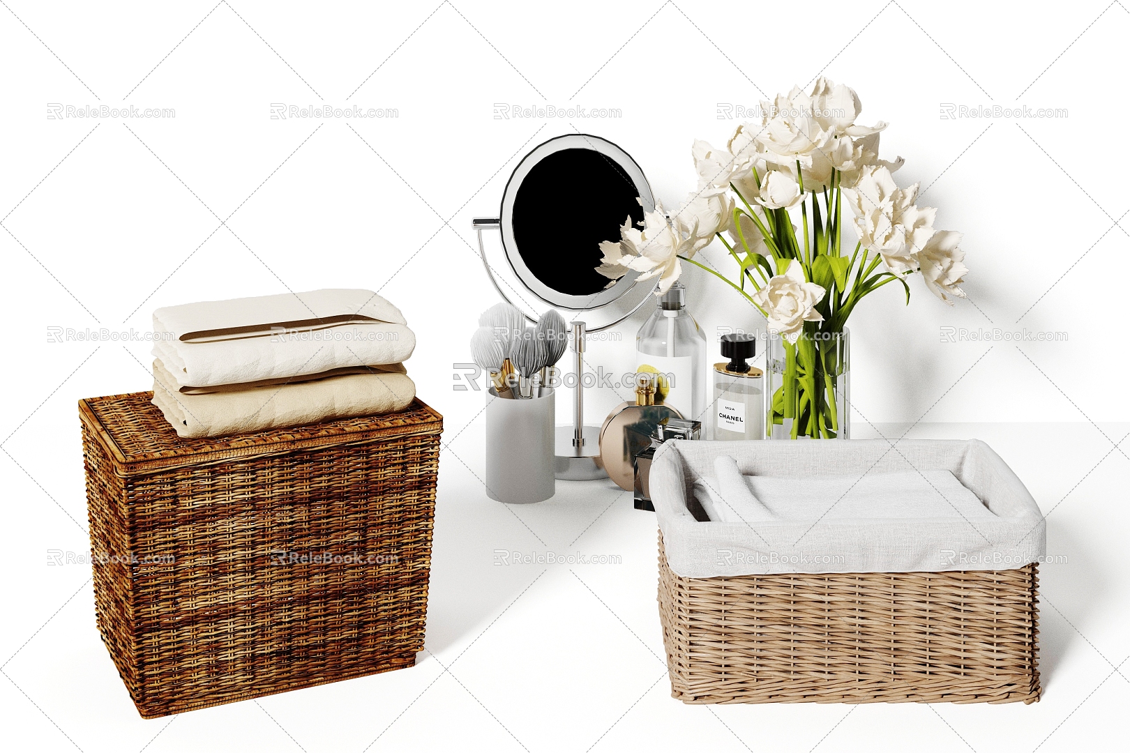 Modern Storage Basket Laundry Basket Bamboo Basket model