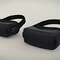 Black Virtual Reality Headset Gear VR Design With Comfortable Straps 3d model