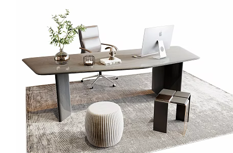 Modern office desk and chair desk and chair combination 3d model