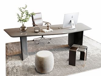 Modern office desk and chair desk and chair combination 3d model