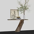 Quiet old log bar case end view platform 3d model
