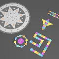 Interactive Play Area Featuring Spinning Wheel Maze Track Puzzle Pieces And Button Toy