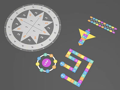 Interactive Play Area Featuring Spinning Wheel Maze Track Puzzle Pieces And Button Toy 3d model