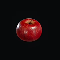 Close Up View of Fresh Red Shiny Apple on Black Background