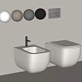 Modern Bathroom Toilet with 5 Color Options and Sleek Sink Design for Contemporary Spaces