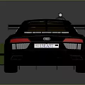 Black Sports Car With Roof Mounted Equipment Green Rear Container Spoiler And Grille Window Design