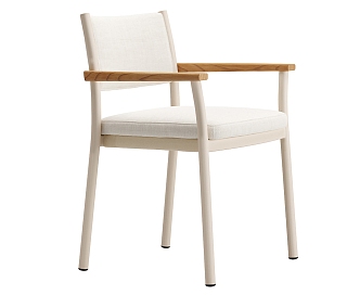 Dining Chair Single Chair Cream Style Dining Chair Casual Chair Solid Wood Dining Chair creamy-white Dining Chair 3d model