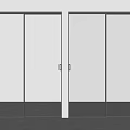 Modern Sliding Doors with Vertical Striped and Frosted Glass Black Frames