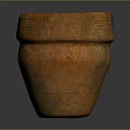 Terracotta Clay Pot With Cracked Surface And Intricate Carved Patterns