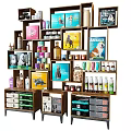 Organized Pet Supplies Display On Wooden Shelves With Colorful Products
